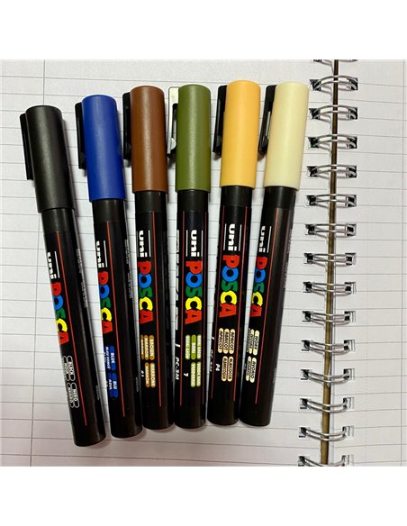POS12,Set 6 Markere UNI-POSCA PC-3M, 0.9-1.3 mm, POS12