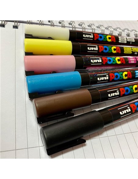 POS15,Set 6 Markere UNI-POSCA PC-3M, 0.9-1.3 mm, POS15