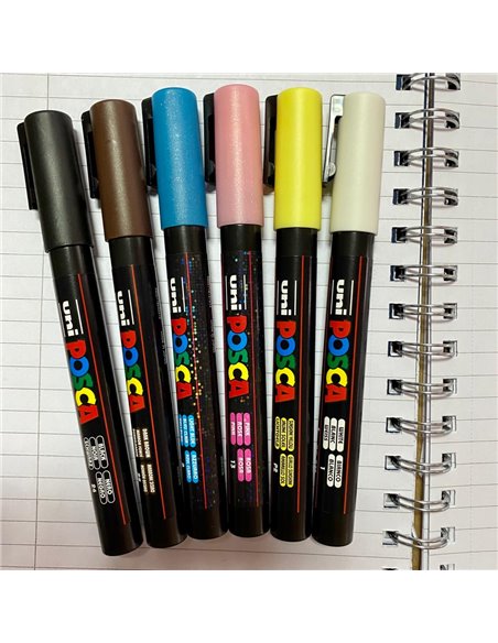 POS15,Set 6 Markere UNI-POSCA PC-3M, 0.9-1.3 mm, POS15