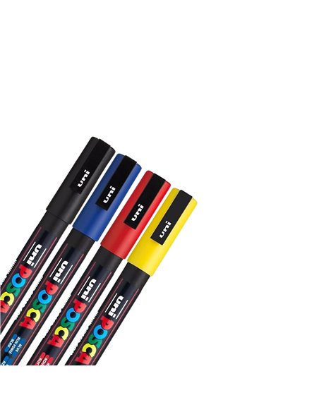 182634672,Set 4 markere, Posca PC-3M varf fin, Culori de baza