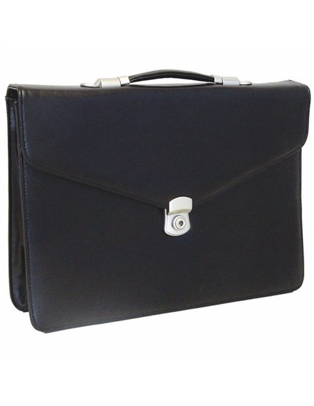 2358,Servieta imitatie piele Monolith, 2 compartimente, Negru