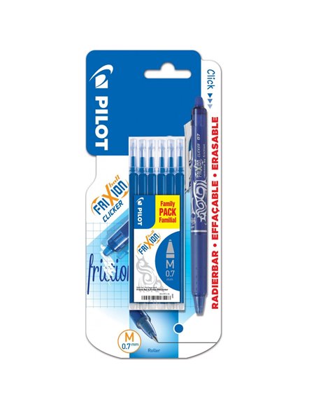 BCD583080-A,Set Pilot Frixion Clicker 0.7 mm + 6 rezerve, Albastru