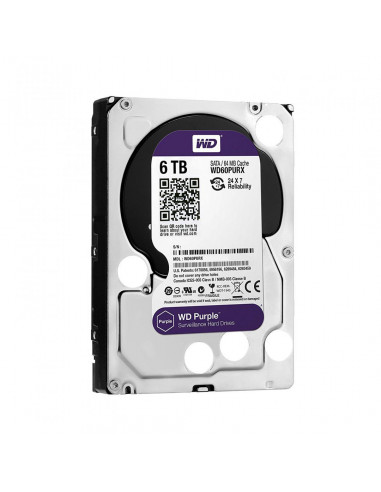 HDD SATA 6TB 6GB/S 64MB/PURPLE WD60PURZ WDC,WD60PURZ