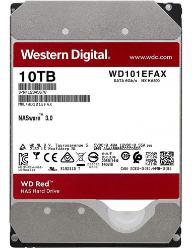 HDD WD Red NAS 10TB, 5400RPM, SATA III,WD101EFAX