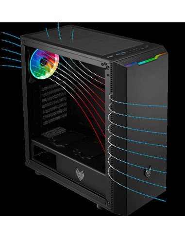 Carcasa FSP, CMT 350, Mid Tower, ATX, fara sursa, black,CMT 350