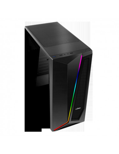 Carcasa nJoy Motion, Middle Tower, ATX, fara sursa,RGB Strip