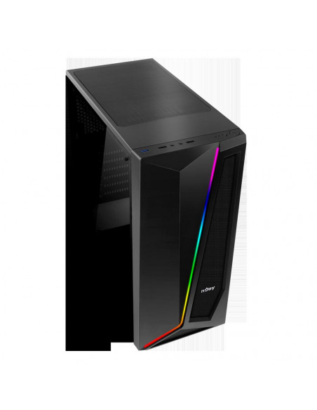 Carcasa nJoy Motion, Middle Tower, ATX, fara sursa,RGB Strip