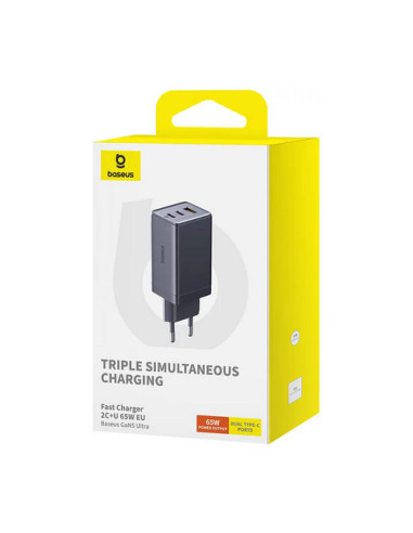 P10110812827-Z1,Incarcator retea Baseus GaN5 Pro, 2x USB-C, 1x USB-A, Gri