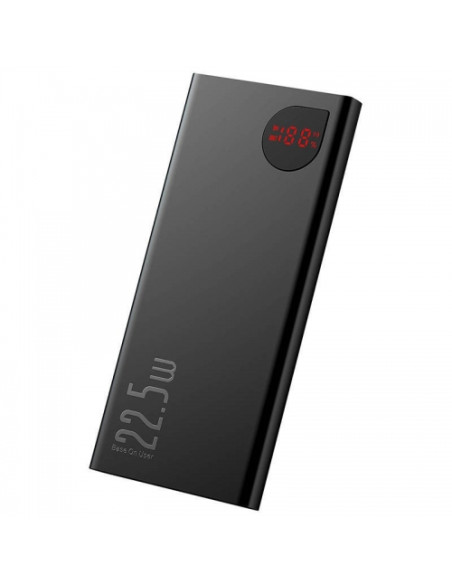 PPAD070001,Baterie portabila Baseus Adaman Metal, 10000mAh, 2x USB-A, 1x USB-C, 1x Lightning, Negru