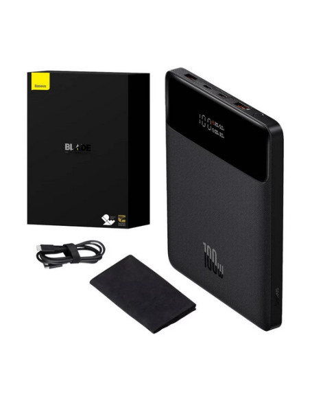 PPBL000201,Baterie portabila Baseus Blade PPBL000201, 20000mAh, 2x USB-A, 2x USB-C, Negru