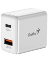 32590009400,Incarcator retea Genius 32590009400, 1x USB-C, 1x USB-A, 3A, Alb