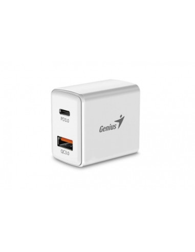 32590005400,Incarcator retea Genius 32590005400, 1x USB-C, 1x USB-A, 3A, Alb