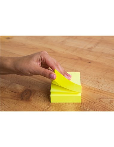 009326,Notes adeziv D.Rect Office, 76X76mm, 400 file, Galben