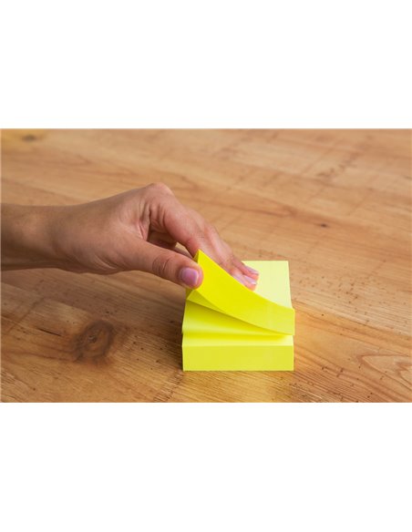 009326,Notes adeziv D.Rect Office, 76X76mm, 400 file, Galben