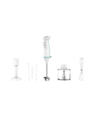 HB510BWS,Blender de mana Tesla Delight HB510BWS, 600W,4 viteze, Albastru/Alb