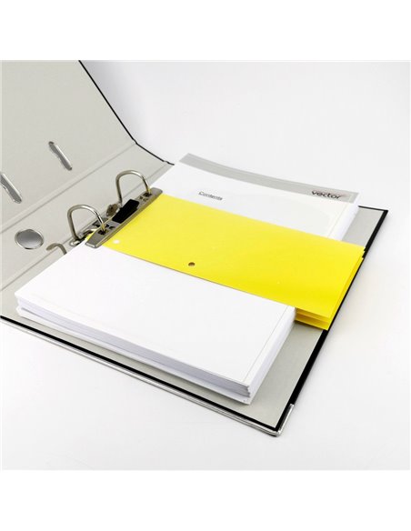 009448,Separatoare biblioraft din carton D.Rect Office 1/3 100 BUC, Galben