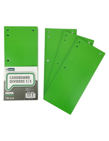 009630,Separatoare biblioraft din carton D.Rect Office 1/3 100 BUC, Verde