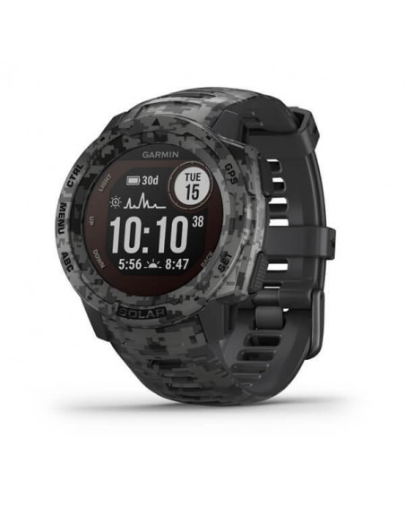 Ceas Smartwatch Garmin Instinct Solar Camo Edition, GPS, Watch