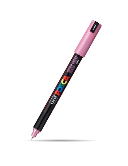Marker UNI Posca PC-1MR, varf metalic, 0.7 mm, Roz Metalizat