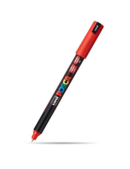Marker UNI Posca PC-1MR, varf metalic, 0.7 mm, Rosu