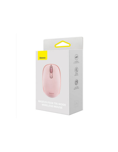 B01055503413-00,Mouse Baseus PC sau NB wireless, 2.4GHz si Bluetooth, optic, 800/ 1200/1600 dpi,butoane/scroll 3/1, roz,"B010555
