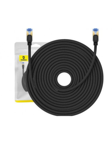 RY-B0013320B111-10,Patch cord UTP Baseus Cat7, fire din cupru, round cable, viteza maxima 10 Gbps, PVC, 25m, negru "B0013320B111