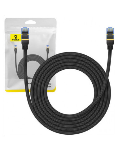 RY-B0013320B111-04,Patch cord UTP Baseus Cat7, fire din cupru, round cable, viteza maxima 10 Gbps, PVC, 3m, negru "B0013320B111-