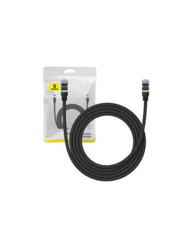 RY-B0013320B111-03,Patch cord UTP Baseus Cat7, fire din cupru, round cable, viteza maxima 10 Gbps, PVC, 2m, negru "B0013320B111-