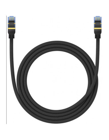 RY-B0013320B111-02,Patch cord UTP Baseus Cat7, fire din cupru, round cable, viteza maxima 10 Gbps, PVC, 1.5m, negru "B0013320B11