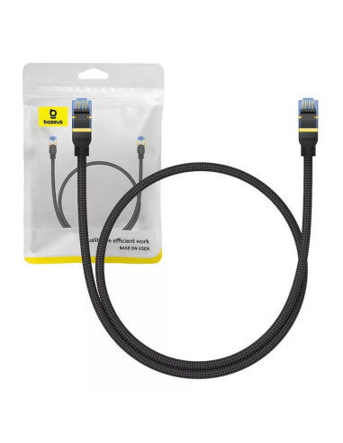 RY-B0013320B111-00,Patch cord UTP Baseus Cat7, fire din cupru, round cable, viteza maxima 10 Gbps, PVC, 0.5m, negru "B0013320B11