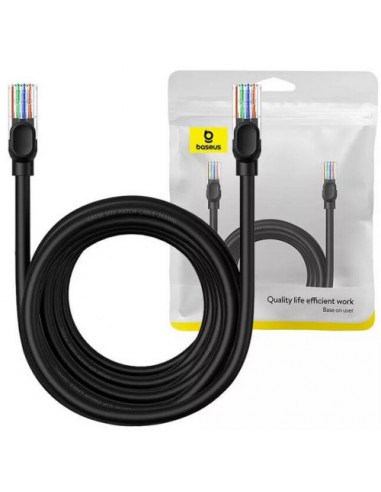RY-B00133206111-06,Patch cord UTP Baseus Cat5, fire din cupru, round cable, viteza maxima 1 Gbps, PVC, 8m, negru "B00133206111-0