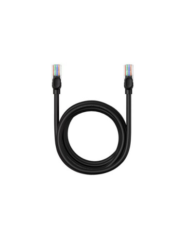 RY-B00133206111-04,Patch cord UTP Baseus Cat5, fire din cupru, round cable, viteza maxima 1 Gbps, PVC, 3m, negru "B00133206111-0