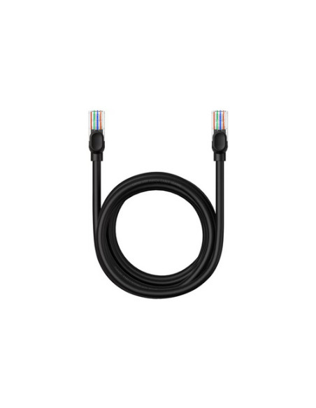 RY-B00133206111-04,Patch cord UTP Baseus Cat5, fire din cupru, round cable, viteza maxima 1 Gbps, PVC, 3m, negru "B00133206111-0