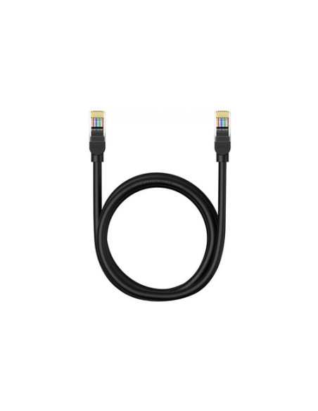 RY-B00133206111-02,Patch cord UTP Baseus Cat5, fire din cupru, round cable, viteza maxima 1 Gbps, PVC, 1.5m, negru "B00133206111