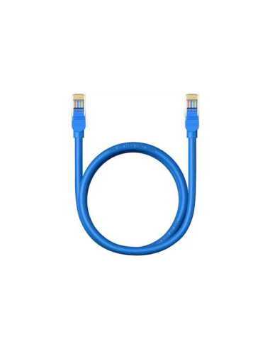 RY-B00133204311-01,Patch cord UTP Baseus Cat6, fire din cupru, round cable, viteza maxima 1 Gbps, PVC, 1m, albastru "B0013320431