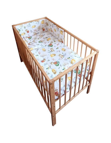 LENHB4A,Lenjerie patut Hubners Buburuza 4 piese alb