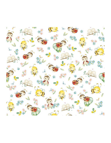 LENHB4A,Lenjerie patut Hubners Buburuza 4 piese alb