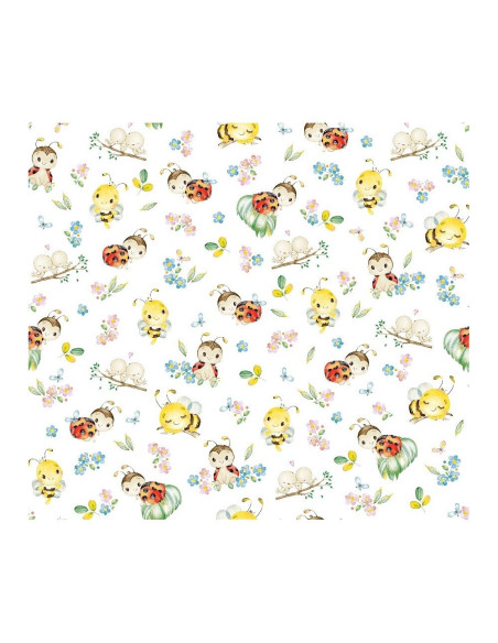 LENHB4A,Lenjerie patut Hubners Buburuza 4 piese alb