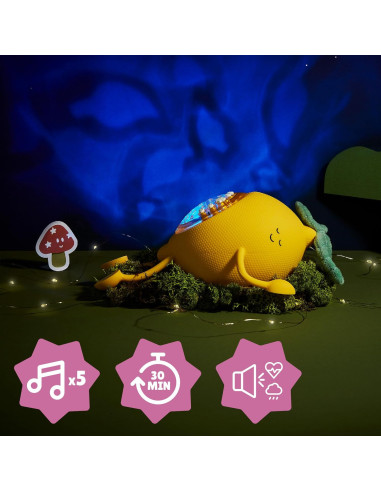 BB-B015020,Badabulle - Lampa de veghe Basile in forma de lamaie cu proiectii si sunete linistitoare