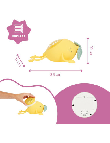 BB-B015020,Badabulle - Lampa de veghe Basile in forma de lamaie cu proiectii si sunete linistitoare