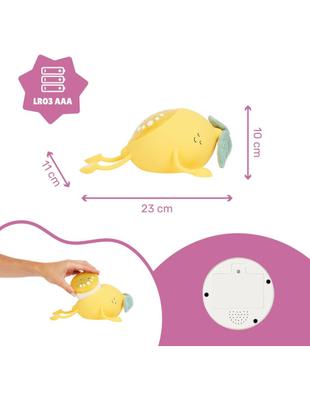 BB-B015020,Badabulle - Lampa de veghe Basile in forma de lamaie cu proiectii si sunete linistitoare