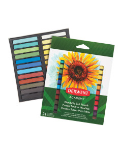 DW98216,Creioane pastel soft 24 culori derwent academy