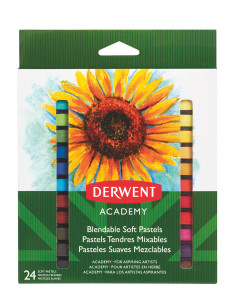 DW98216,Creioane pastel soft 24 culori derwent academy 2