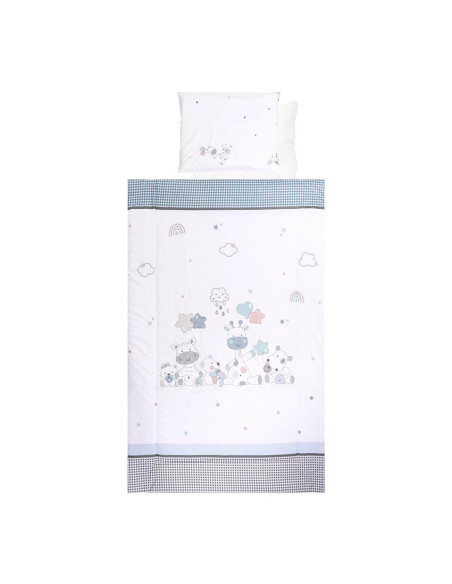 20800026301,Set lenjerie pat 4 piese, bumbac ranforce, Giraffe White