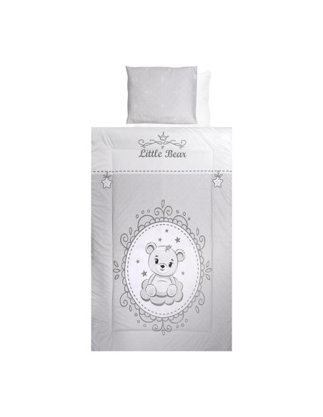 20800025903,Set lenjerie pat 4 piese, bumbac ranforce, Little Bear Grey 20800025903,Set lenjerie pat 4 piese, bumbac ranforce, Little Bear Grey