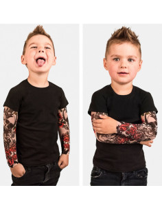UP-trtatuaj17,Tricou copii negru cu tatuaj Drool (Marime: 80, Model: Model B)