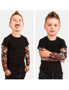 UP-trtatuaj17,Tricou copii negru cu tatuaj Drool (Marime: 80, Model: Model B)