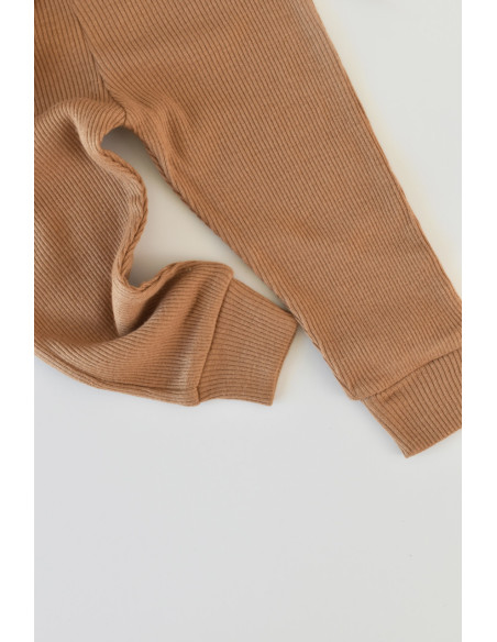 UP-BC-CSYM22506-3,Set 3 piese: body cu maneca lunga, pantaloni lungi si caciulita din bumbac organic si modal - Maro BabyCosy, D
