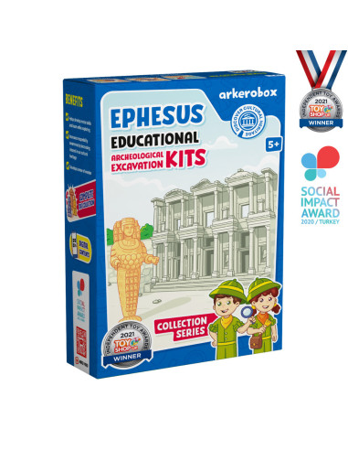 UP-ARK2292,Arkerobox - Set arheologic educational si puzzle 3D, Efes - Biblioteca Celsus