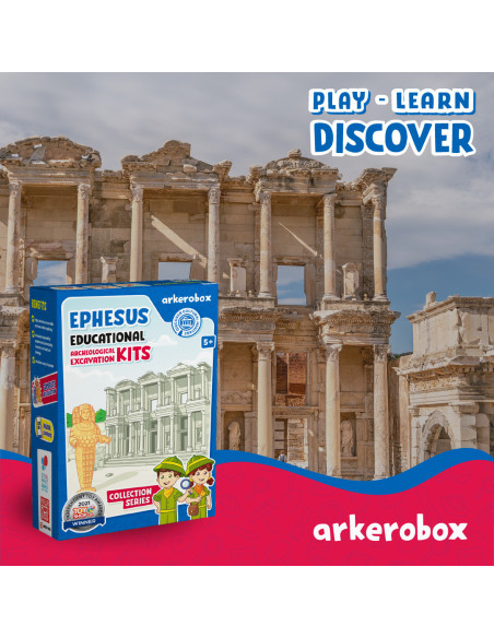 UP-ARK2292,Arkerobox - Set arheologic educational si puzzle 3D, Efes - Biblioteca Celsus